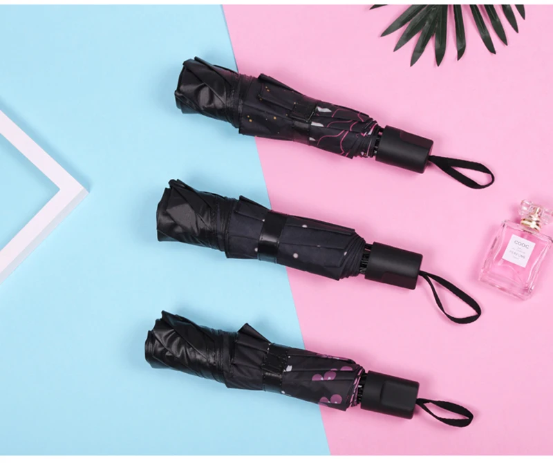Sakura small fresh ins girl heart folding goddess umbrella dual-use female sun umbrella wpc sunscreen UV protection24