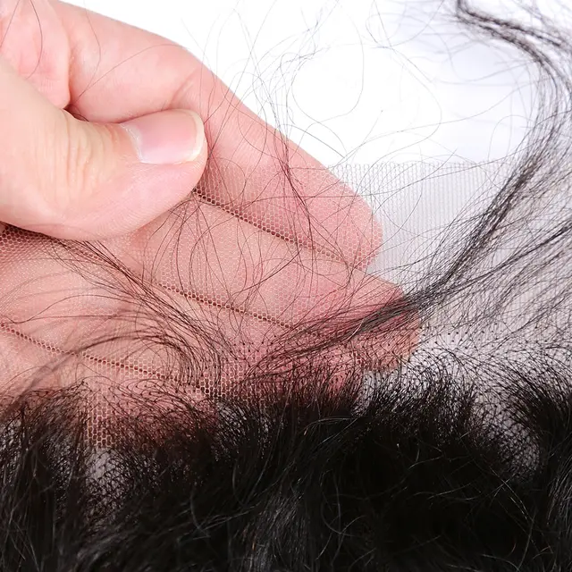 Links-Peluca de cabello humano liso de 13x4, postizo de encaje Frontal liso brasileño, pelo de bebé prearrancado, marrón medio, suizo, Remy