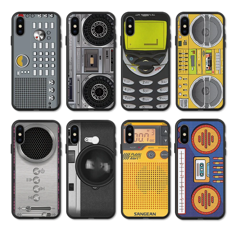 Retro Fun Radio Camera Pattern Silicone Soft Phone Shell Case For