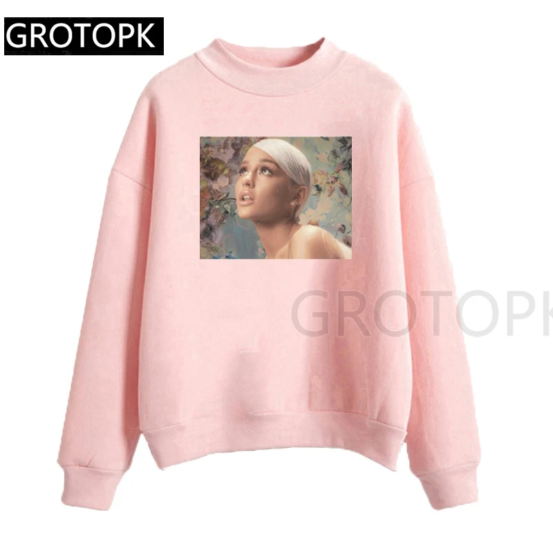 Ariana Grande Harajuku женские толстовки и худи женские розовые и Белые Повседневные флисовые худи с капюшоном для женщин и девушек