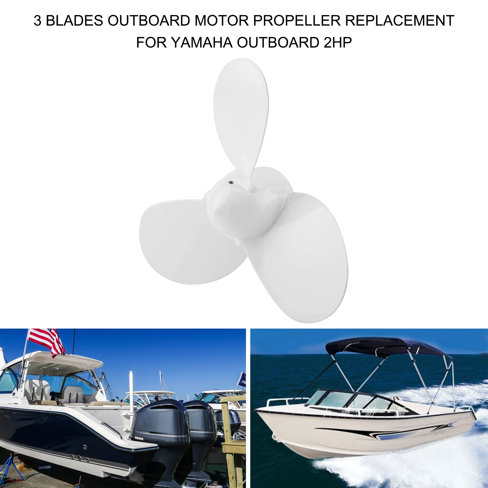 Boat Aluminum Propeller for Yamaha 2HP Used for Outboard Engines 3-Blade 