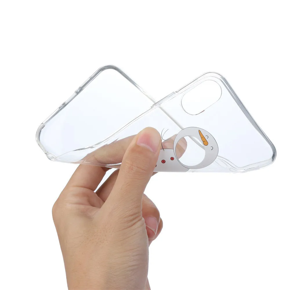 Ультратонкий прозрачный силиконовый чехол для телефона iphone 6,1 дюймов с принтом Санта Клауса, мягкий силиконовый чехол из ТПУ, легкий дизайн, чехол для телефона