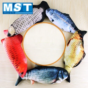 

Washable Simulation Fish Pretend Toy For Cat Playing Plush Toys Electric Wagging Fish Doll Gifts For Children Baby Bath Toys