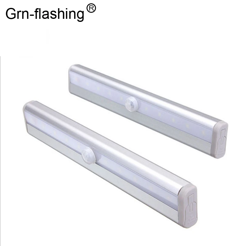 

PIR Infrared Motion Sensor LED Night Light 10leds Wireless led Closet Lights 4* AAA Battery Cabinet Wardrobe Cupboard Wall Lamp