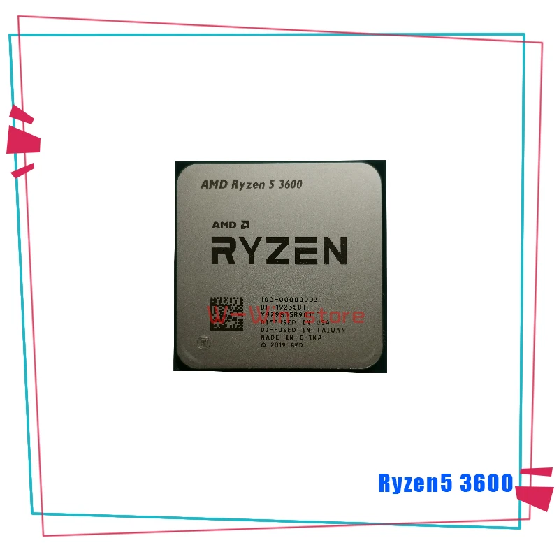 Процессор AMD Ryzen 5 3600 R5 3600 3,6 ГГц шестиядерный процессор с двенадцатью потоками процессор 7нм 65 Вт L3 = 32 м 100-000000031 разъем AM4 с вентилятором