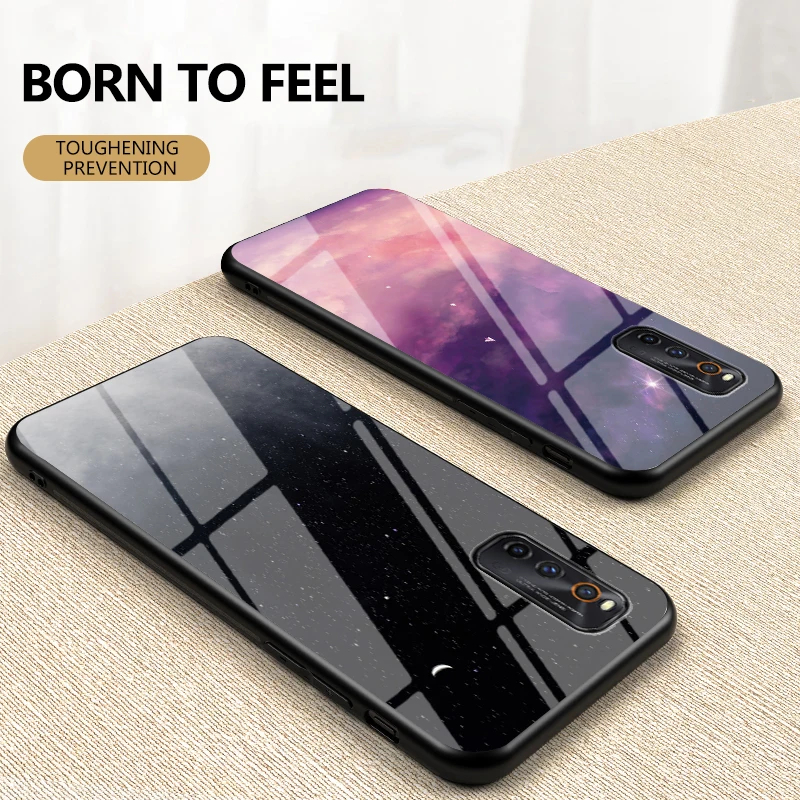 For IQOO NEO 3 Case Starry pattern Smooth Tempered Glass Phone Cover VIVO NEO3 Shockproof Capa | Мобильные телефоны и
