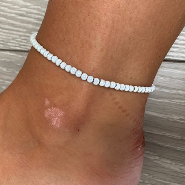 Fashion Summer Turtle Imitation Pearl Bead Women Anklet Bracelet Beach Leg Foot Ankle For Women Jewelry Gift