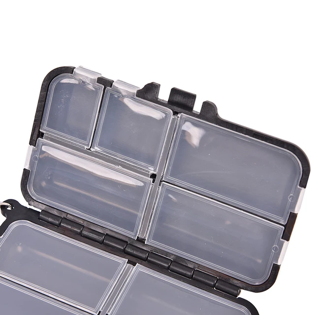 1pcs Mini Fishing Tackle Box 10 Compartments for Small Clear Plastic  Waterproof Hooks Lures Baits Fishing Accessories - AliExpress
