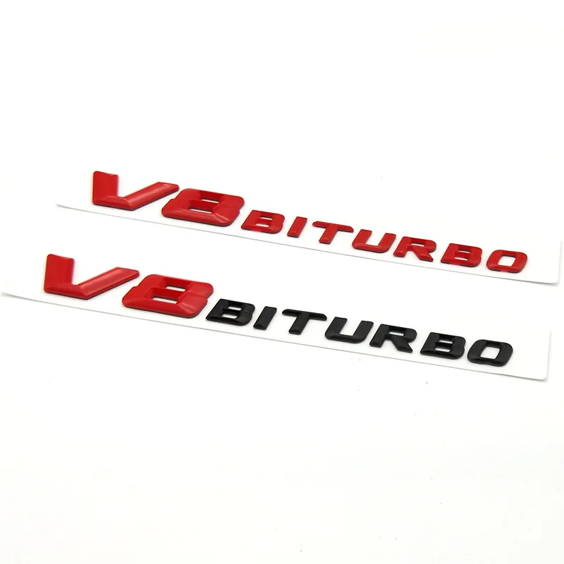 20 комплектов автомобиля Стайлинг 18*2 см ABS пластик V8BITURBO Эмблема для багажника значок боковые логотипы автомобили наклейки на тело 4 цвета