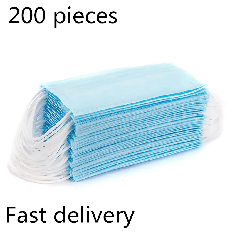 

Spot disposable respirator masks the middle melt-blown fabric layer three layers of 200 pieces of civilian mask fast delivery
