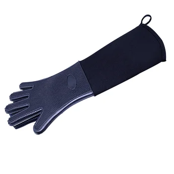 

Kitchen Sleeves Silicone Durable Stitching Solid Color Cooking Gloves Heat Resistant Oven Mitt Baking BBQ Useful Non-Slip Grill