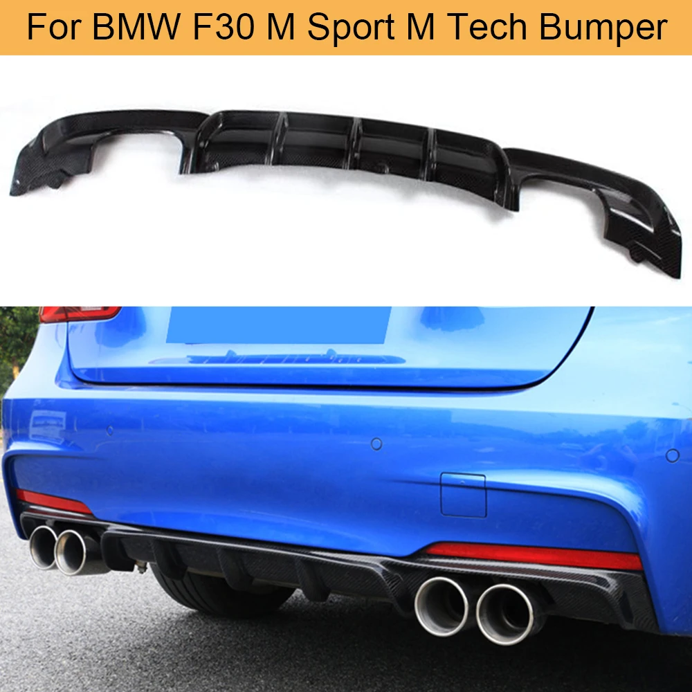 Carbon Fiber Car Rear Bumper Diffuser Lip Spoiler for BMW F30 M Sport