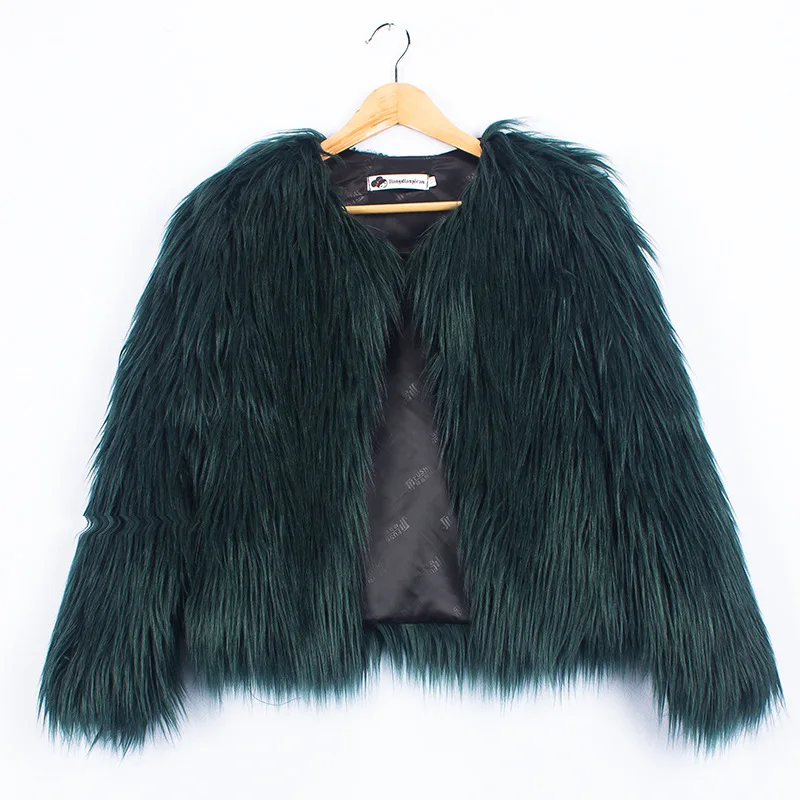 Dark Green Ins/стильные меховые куртки для девочек; осенние детские куртки и пальто; пальто с искусственным мехом для маленьких девочек; детская верхняя одежда; От 2 до 10 лет - Цвет: Dark Green