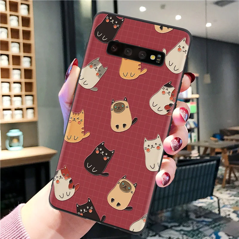 2huanmao 3D крышка тиснения для samsung Galaxy A70 A40 A50 A10 A20e A30 A60 A3 A5 A7 A9 A6 A8 плюс S10 плюс M30 чехол с милым котом - Цвет: 2huanmao