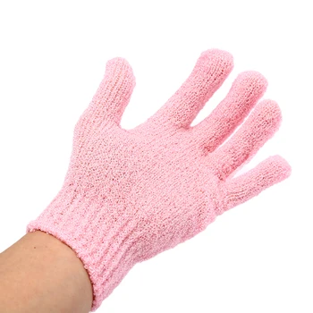 

5pcs Practical Shower Bath Gloves Exfoliating Wash Skin Spa Massage Scrub Body Scrubber Glove Random Color