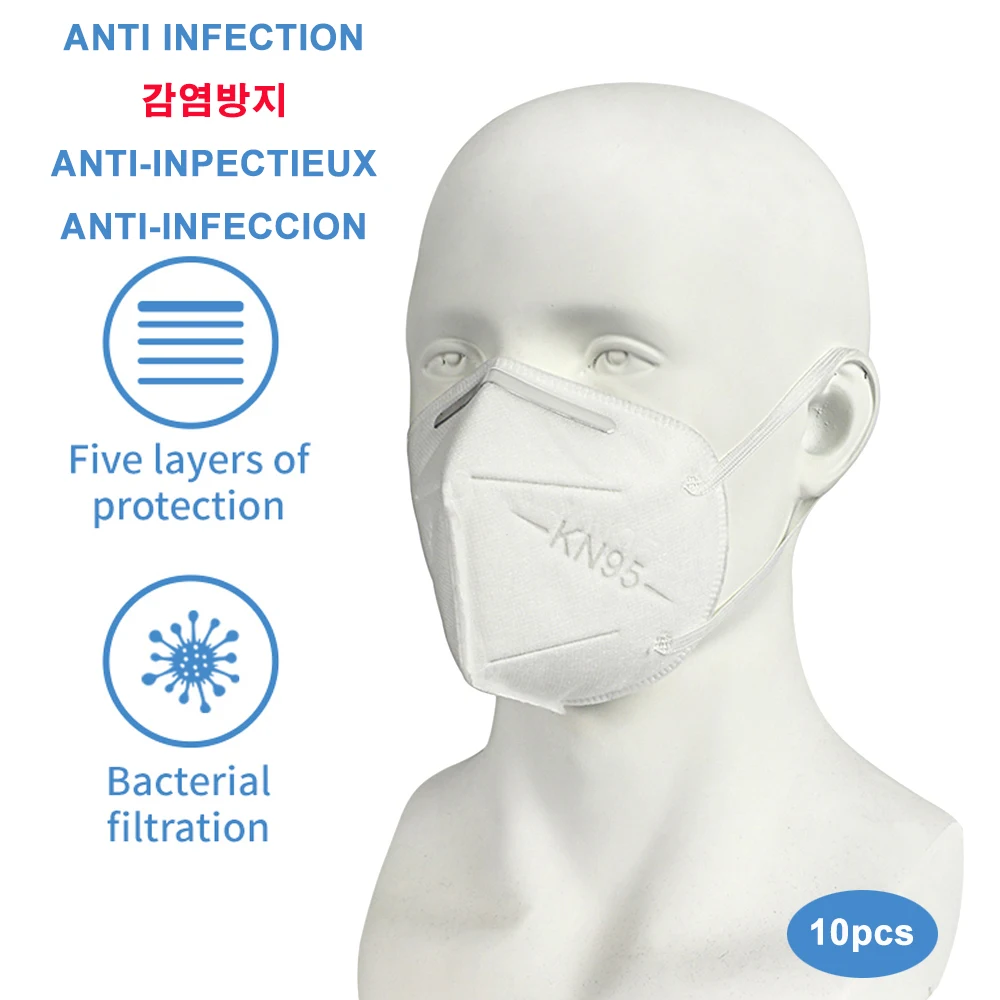 

5-10PCS N95 Mask CE Certificate Mouth Face Mask Dust Anti Infection KN95 Masks Respirator PM2.5 Same Protective