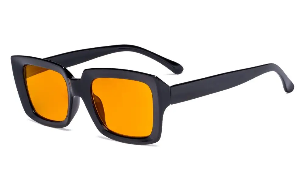 Black DS9107 Eyekepper синие блокирующие очки с оранжевым тонированным фильтром линзы для сна-большие квадратные компьютерные очки для женщин - Цвет оправы: Black