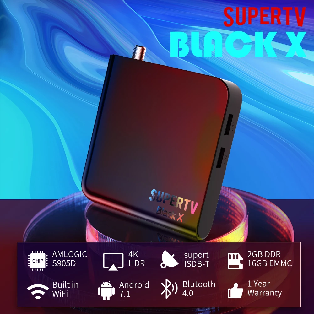 Brasil супер ТВ Черный X Box HD 4K Android коробки Поддерживает ISDB-T заграждение 2G/16G Смарт