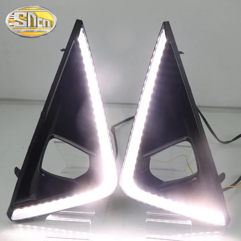 SNCN Светодиодный дневной ходовой свет для Toyota Alphard желтый указатель поворота реле водонепроницаемый 12 В DRL противотуманная фара украшение