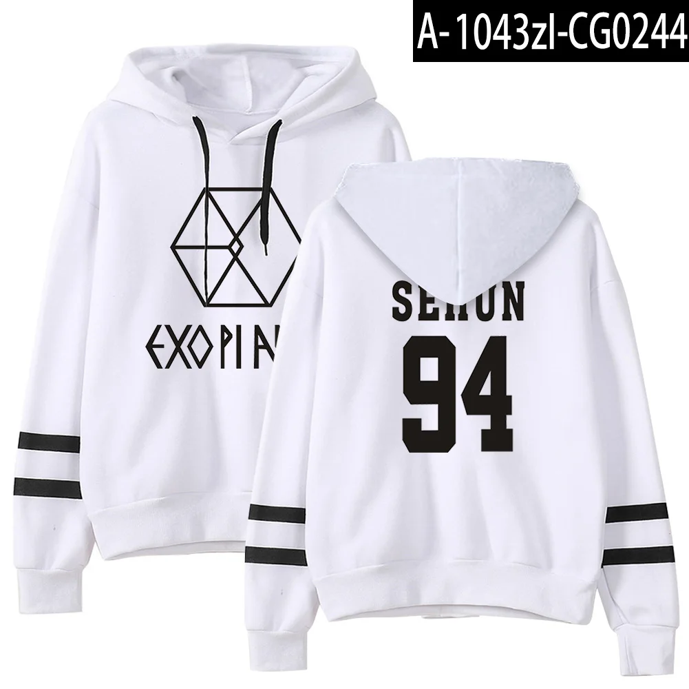 EXO толстовка с капюшоном корейский эксклюзивный стиль толстовки с длинными рукавами женская модная повседневная зимняя теплая Кепка, толстовка S-2XL - Цвет: 8