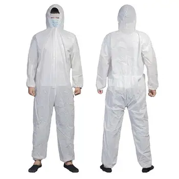 

Disposable Non Woven Laboratory Hospital Hood Isolation Gown Protection Coverall White Coverall Hazmat Suit Protection