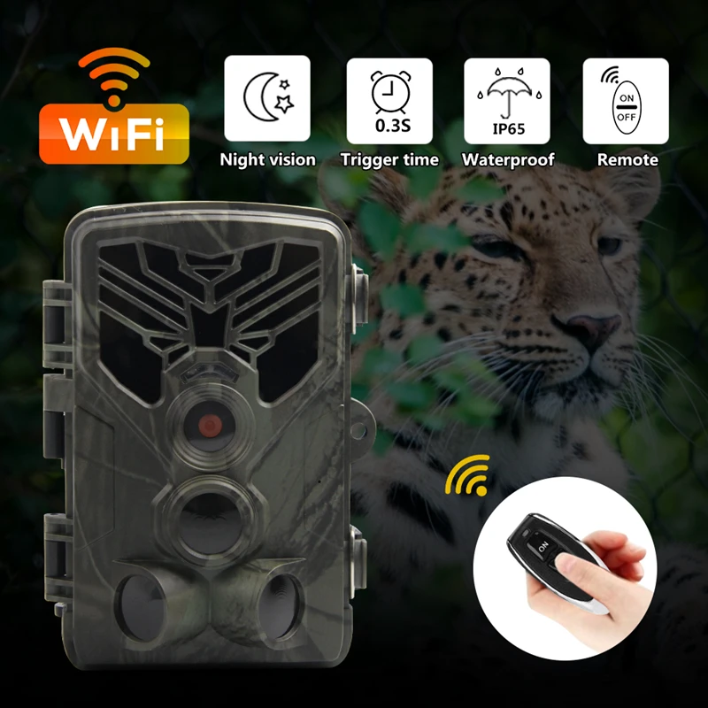 

WiFi810 Trail Camera Hunting Camera 20MP 1080P With Night Vision Trigger IP65 Motion Activated Outdoor 0.3s Trigger Trail Camera