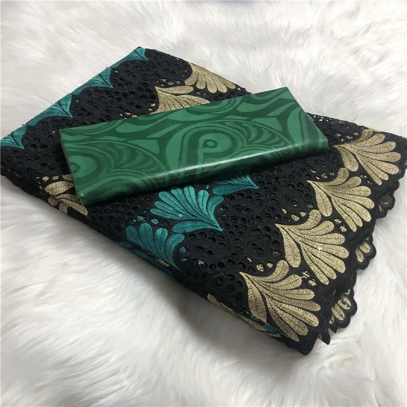 Новое поступление, 5 ярдов, черный Базен, ткань с 2,5 ярд, мягкое швейцарское кружево для женщин, новая ткань Базен Riche