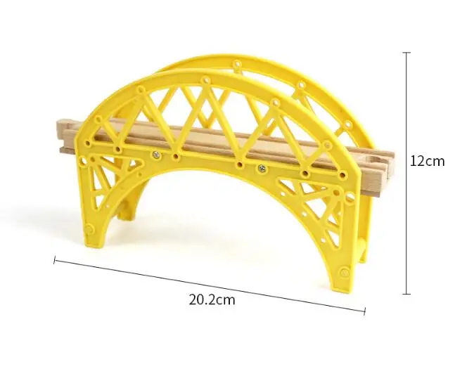 15 Styles Wooden Train Track Railway Bridge Accessories Variety Train With Compatible Kids Assembly Toys Tunnel Cross Bridge - Цвет: Silver