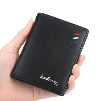 

Luxury Wallet Men's Pu Leather Short Wallet Hollow Color Strip Durable Purses Male Multi-function Fashion Card Holder Coin Purse