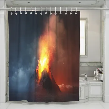 

A Natural Disaster 3D Shower Curtain Bathroom Waterproof Polyester Printing Curtains for Bathroom Shower Hooks