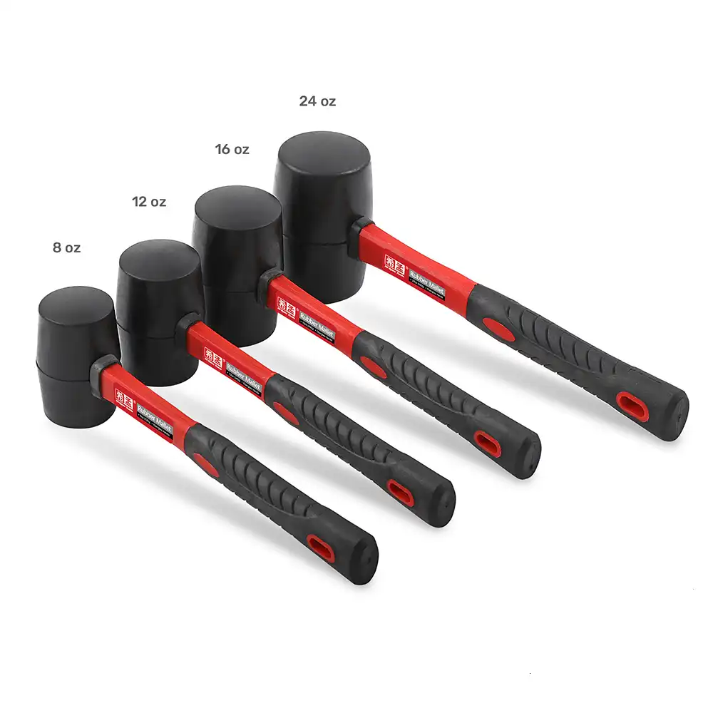 Hi Spec Heavy Duty Mallet Rubber Hammer 8/12/16/24oz Professional Floor