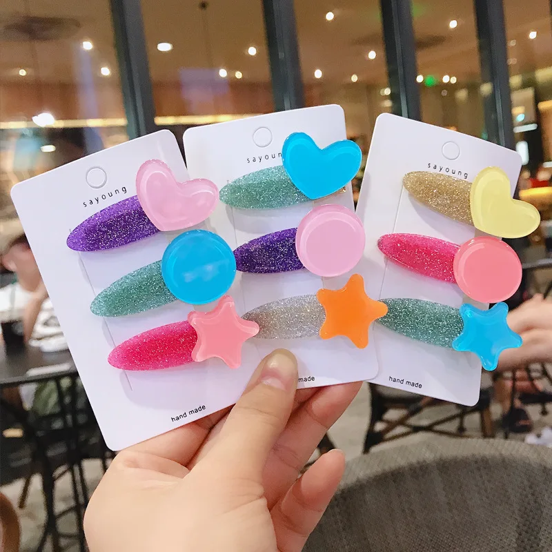 

3pcs/set Hair Clips For Women Fashion Sweet Girl Simple Korean Style Hairpin Alloy BB Handmade INS Headband Hair Accessories