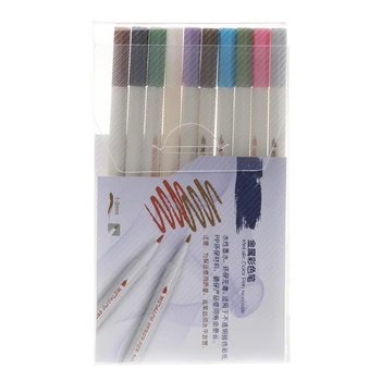 

10pcs Metallic Colored Ink Water Chalk Pen For Scrapbook Photo Album Art Marker