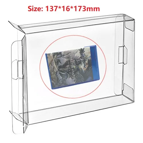 Ruitroliker 12Pcs Clear PET Box Case Sleeve Covers CIB Protector for PS4 Games Cartridge Box