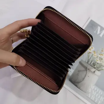 

Women's Wallets Luxury Brand Original Pattern Card Holder Classic Flower Plaid Letter Coin Purse Zipper PU Leather Handbag