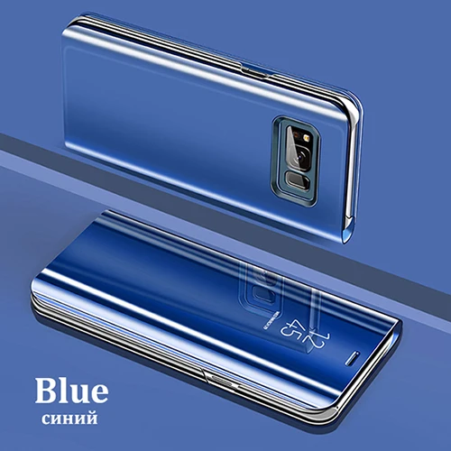 Умный зеркальный флип-чехол для телефона с подставкой для samsung Galaxy J7Pro J7 Prime J7 DOU J5 Pro J2 Pro J6 Prime J2 Core J3 Eu чехол - Цвет: Dark Blue