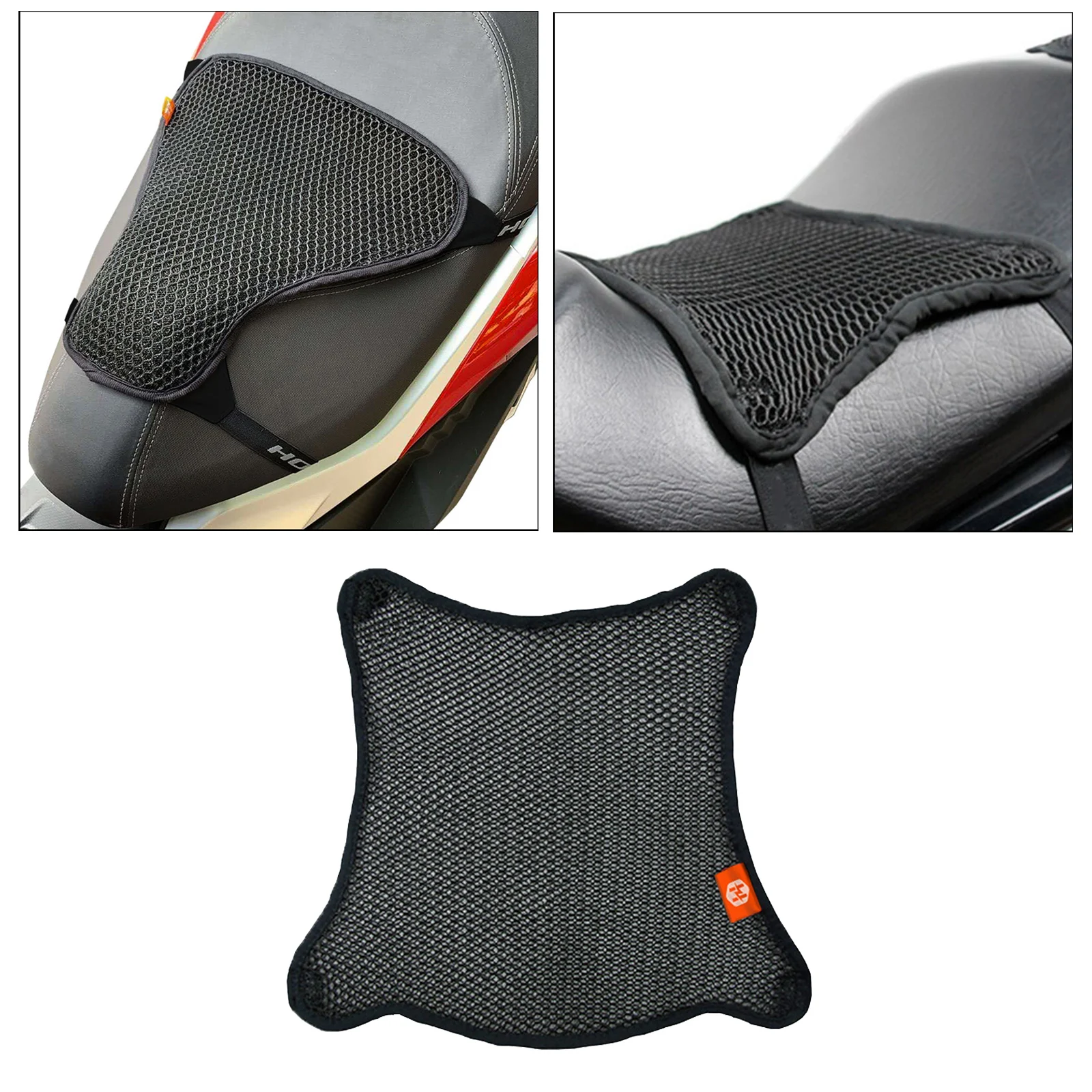 Cojín de asiento de motocicleta de tela de malla 3D, cubierta de