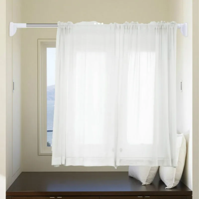 Barra para ropa telescópica ajustable, barra para Cortina de ducha de baño sin perforaciones, Soporte Simple para cortina, 50-75CM