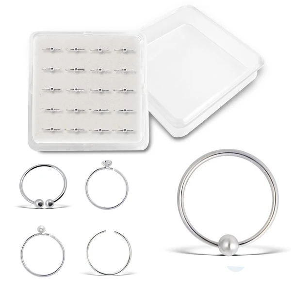 

Nose Ring Hoop 20PCS Nose Rings Studs Piercings Hoop Jewelry Silver Gold Color Nose Rings for Women