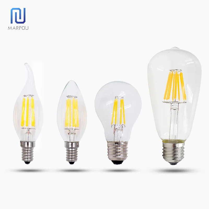 4 шт. светодиодный светильник накаливания хрустальная лампа винтажная лампочка