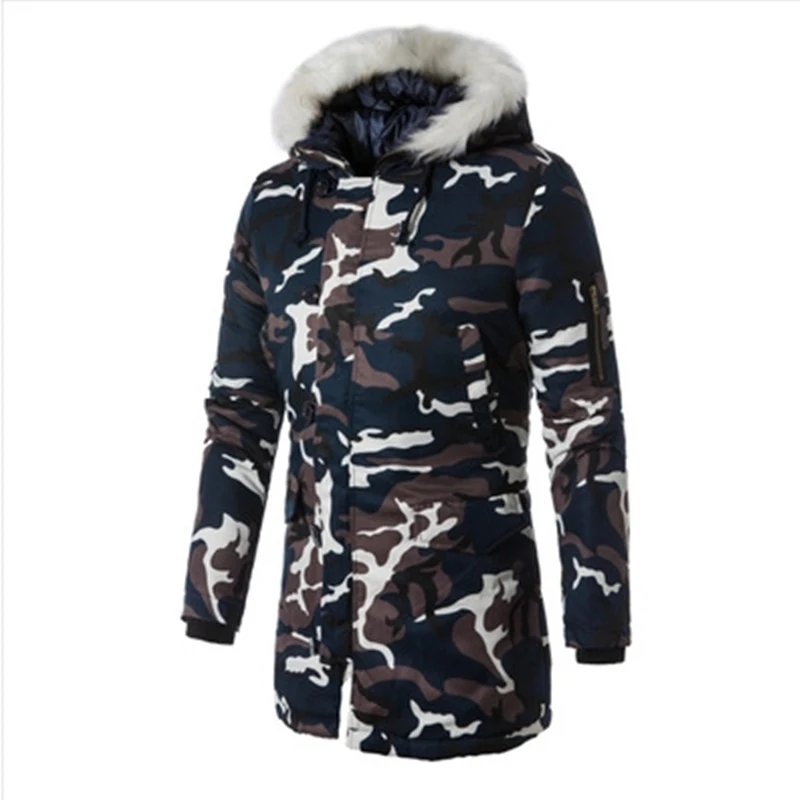 Brand Clothing Men Down Jacket Men‘s Winter Coats Parkas Stylish Thick Warm Goose Feather Custom Parkas Camouflage 5XL - Цвет: 2