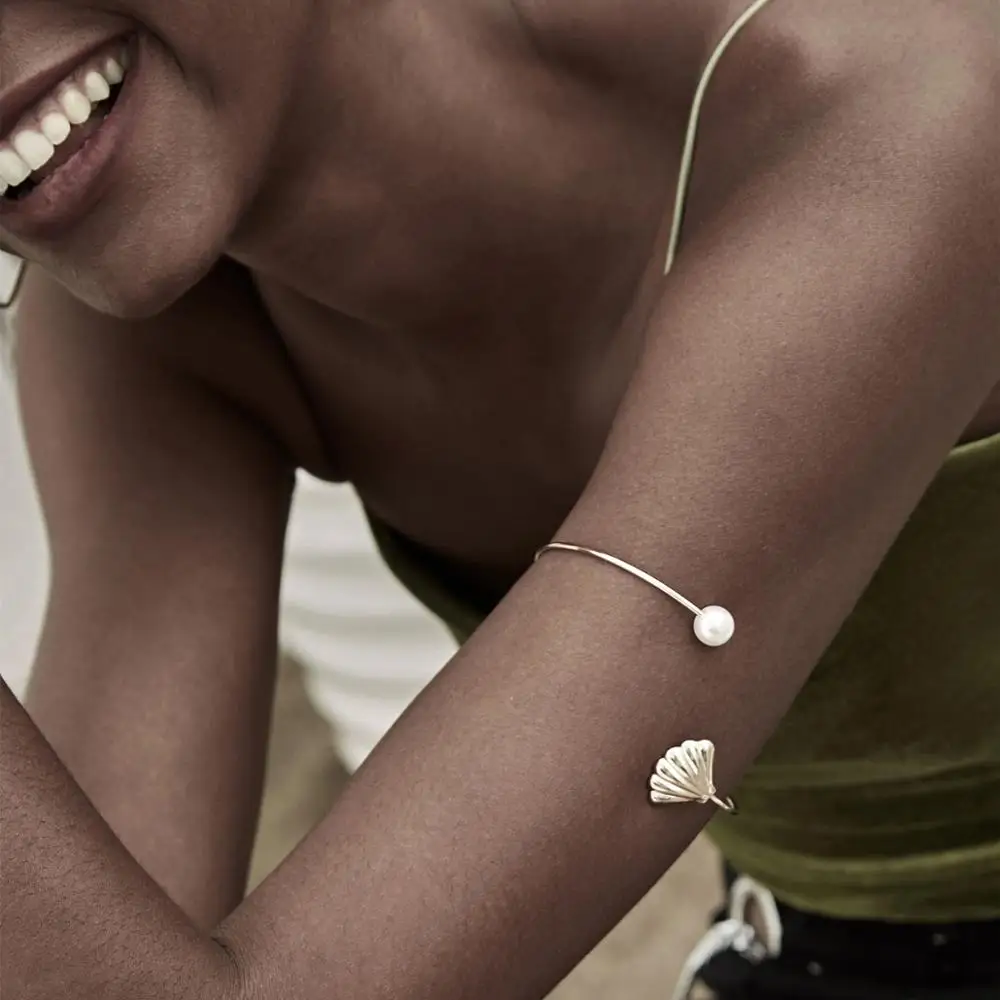 IngeSight. Z богемный сплав ракушка гребешок Морская звезда открытый манжета на руку браслет шарм браслеты из искусственного жемчуга браслеты для женщин ювелирные изделия