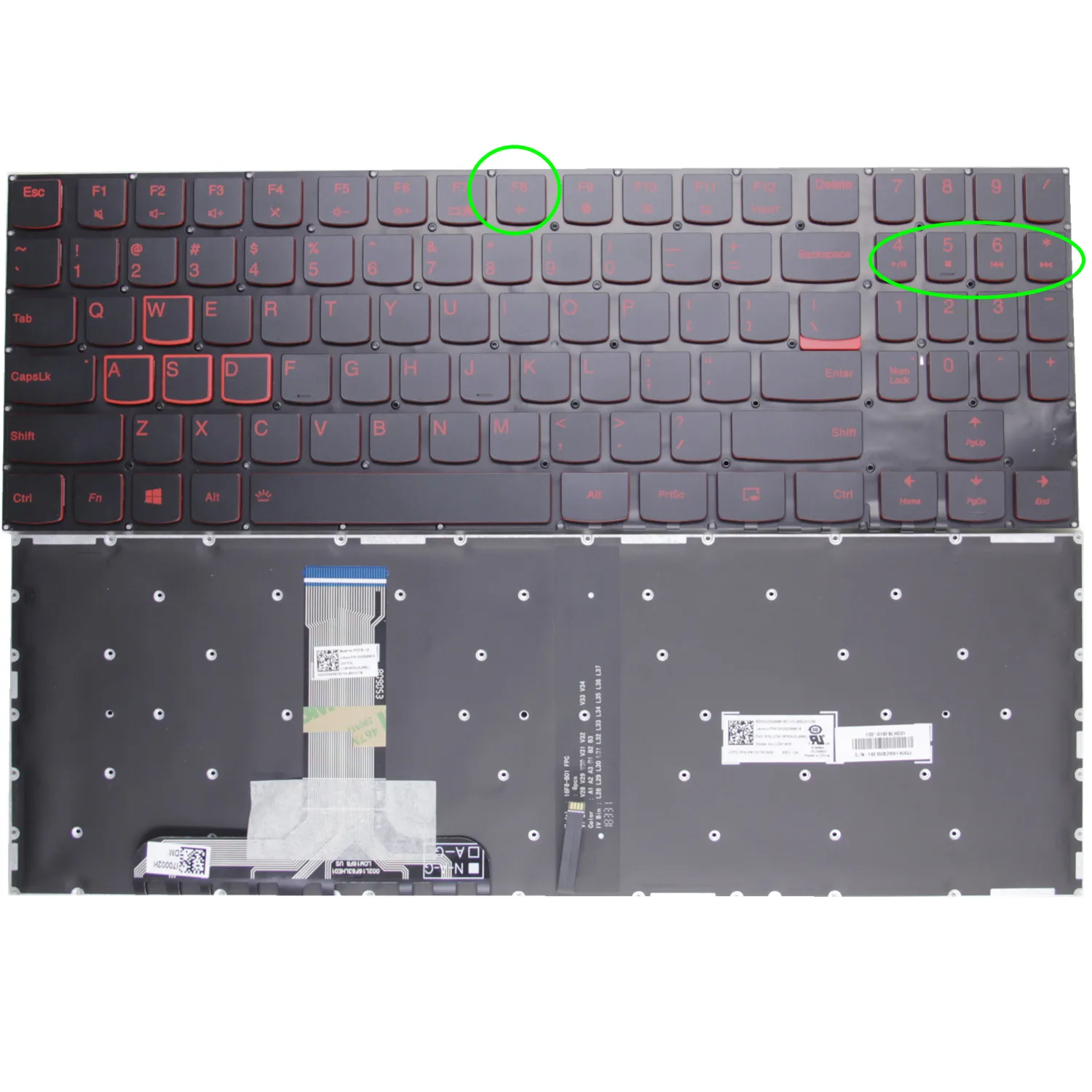 novo teclado dos eua para lenovo legion inglês portátil retroiluminado