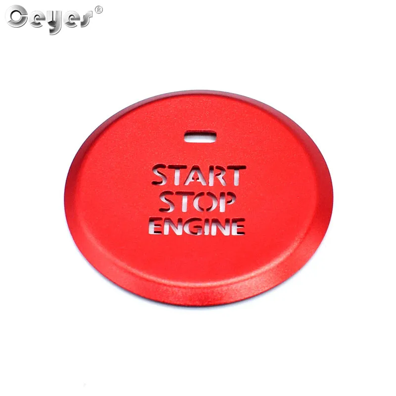 Red Button Cover Ceyes, аксессуары для салона автомобиля, авто полупрозрачный ключ зажигания, кнопка старта стоп, кольца, чехол для Mazda Axela, чехлы - Название цвета: Red Button Cover