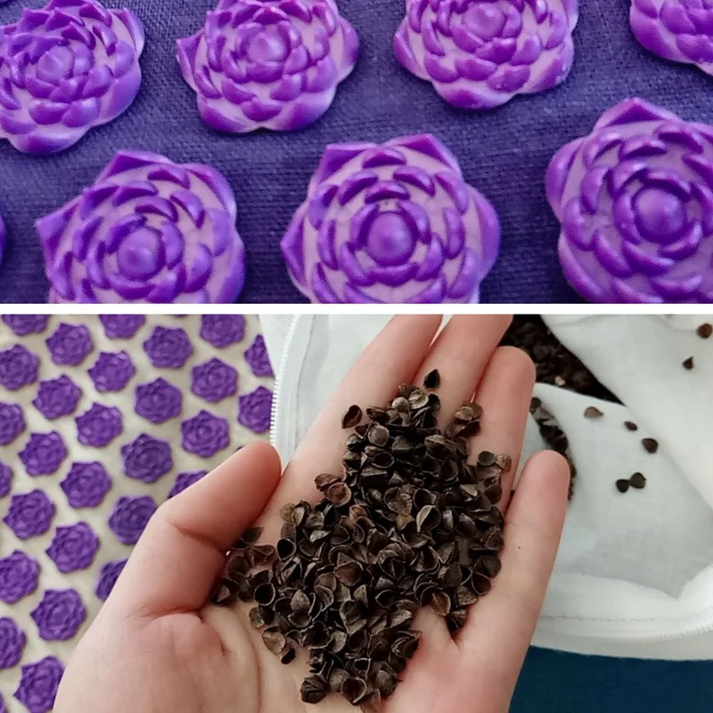 Акупрессурный коврик с шипами Lotus массажный для йоги акупунктурная Подушка спины