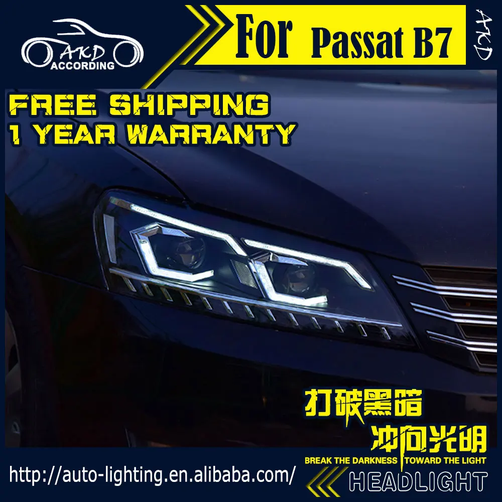 Автомобильный Стайлинг фара чехол для VW Passat B7 фары 2012-2015 светодиодный задний