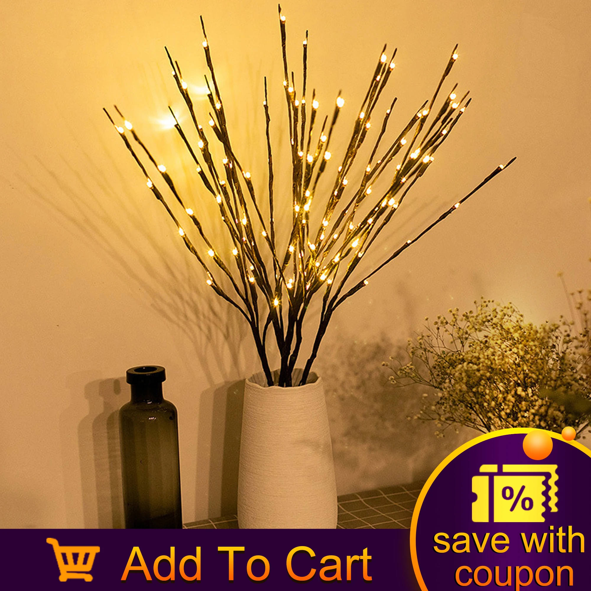 

20 LEDs Willow Tree BranchFlexible LED Branch Light Warm White Home Decoration Branch Light Christmas For Holiday Lighting