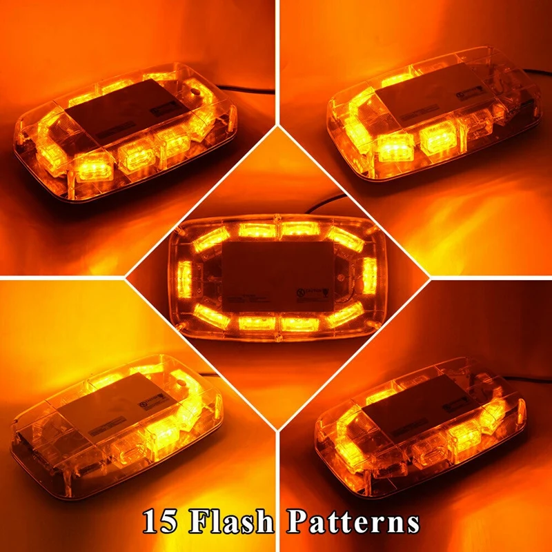 30LED Топ крыша мигающий аварийный мини стробоскоп светильник бар янтарный/желтый 12 V-24 V