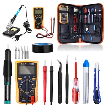 

60W Manual Welder Adjustable Temperature Welder Kit + Digital Multimeter Electric Welder Free Shipping