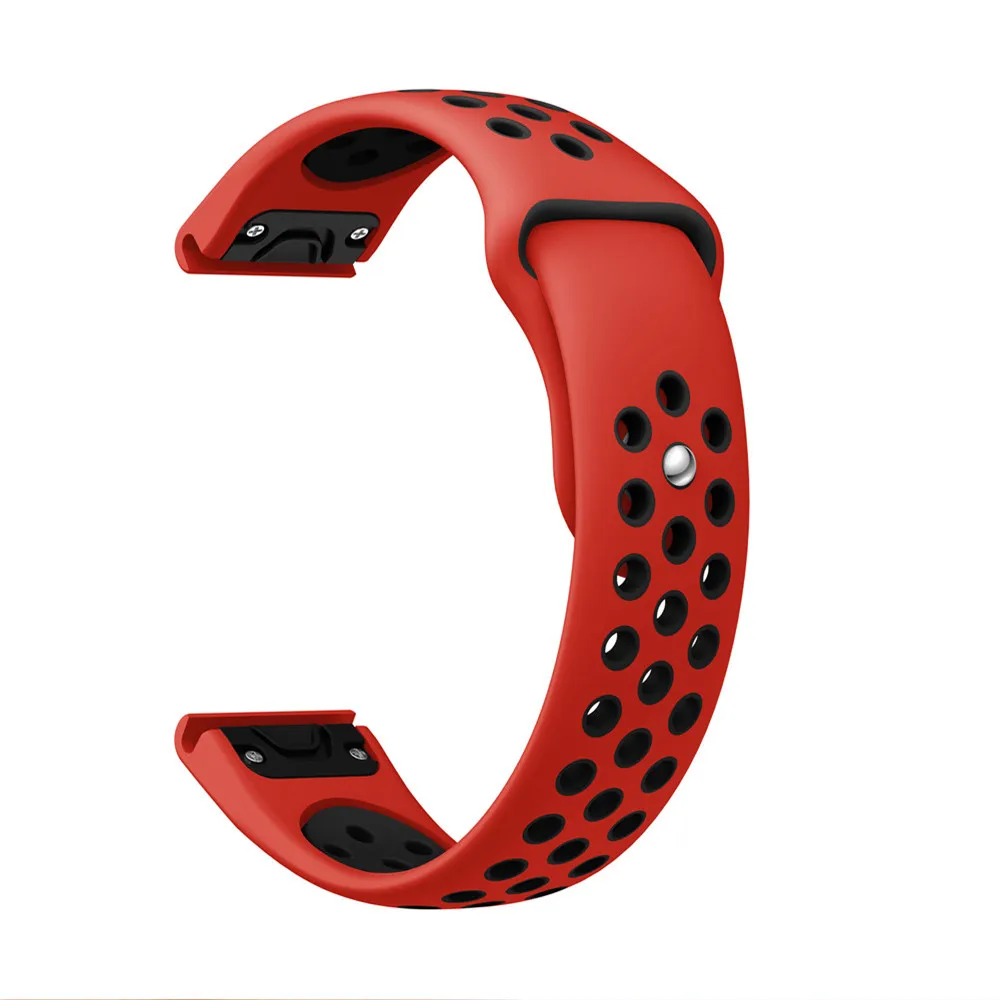 Red Black Силиконовый ремешок для Garmin Fenix 5/5 Plus, ремешок для часов Forerunner 935/945, Смарт-часы, ремешок, быстросъемный, легкий, подходит для запястья - Цвет ремешка: Red Black